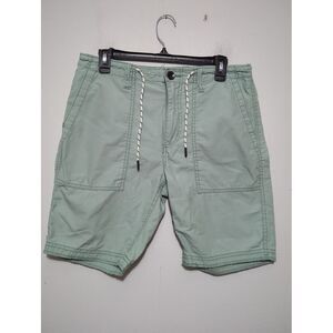 Union Sea WA Mens Sage Green Utility Shorts Size 30 Drawstring Cotton Relaxed